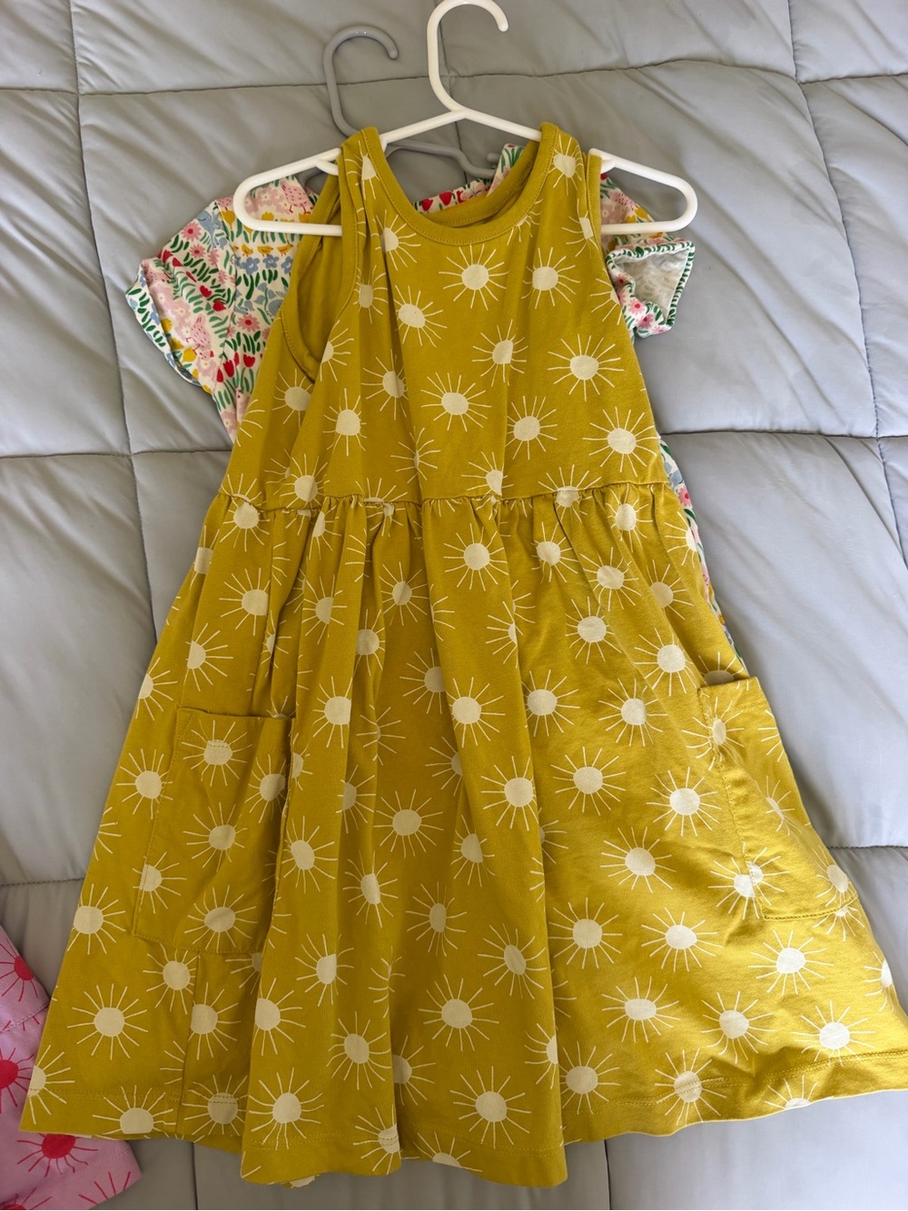 Hanna Andersson Mustard Yellow Sun Print Dress